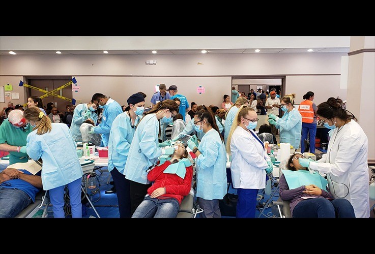 Patients receiving treatment at community event