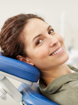 A female patient smiling