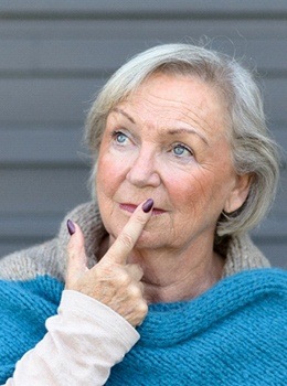 older woman thinking