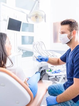 Woman at dentist