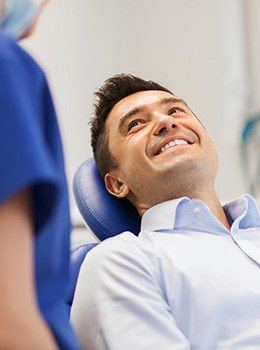 Man relaxing in dental chair